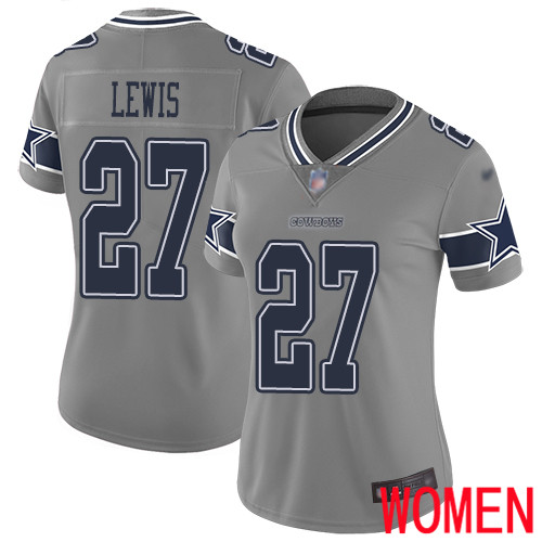 Women Dallas Cowboys Limited Gray Jourdan Lewis #27 Inverted Legend NFL Jersey->nfl t-shirts->Sports Accessory